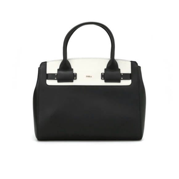 Furla Black and White Handbag. - Picture 2 of 11